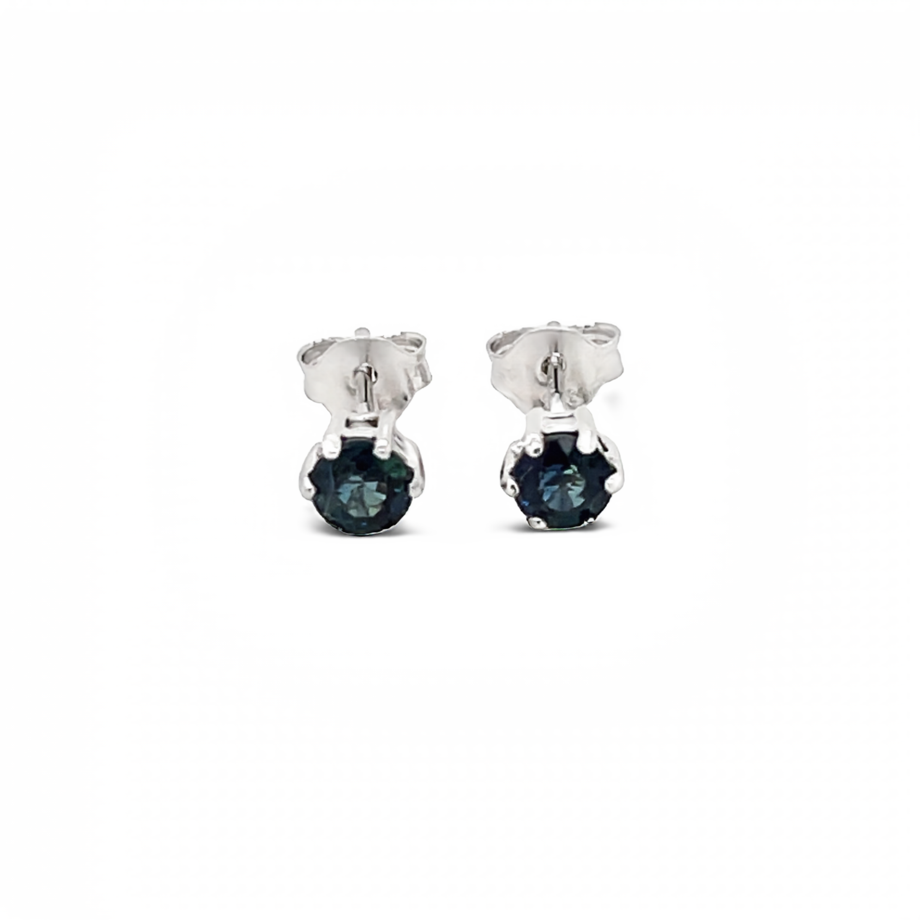 9ct White Gold 6 Claw Sapphire Stud Earrings