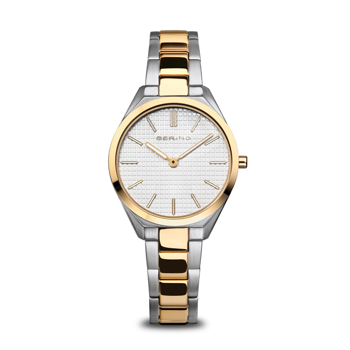 Bering Ladies Two Tone Ultra Slim Patterned Face Watch