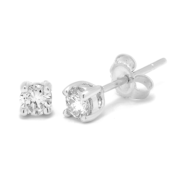 18ct White Gold 0.05ct TDW Diamond Earrings