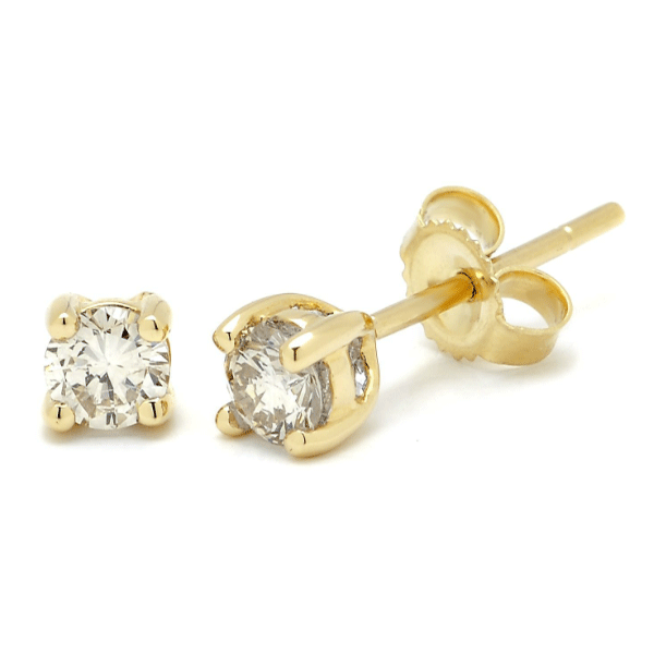 18ct Yellow Gold 0.05ct TDW Diamond Earrings