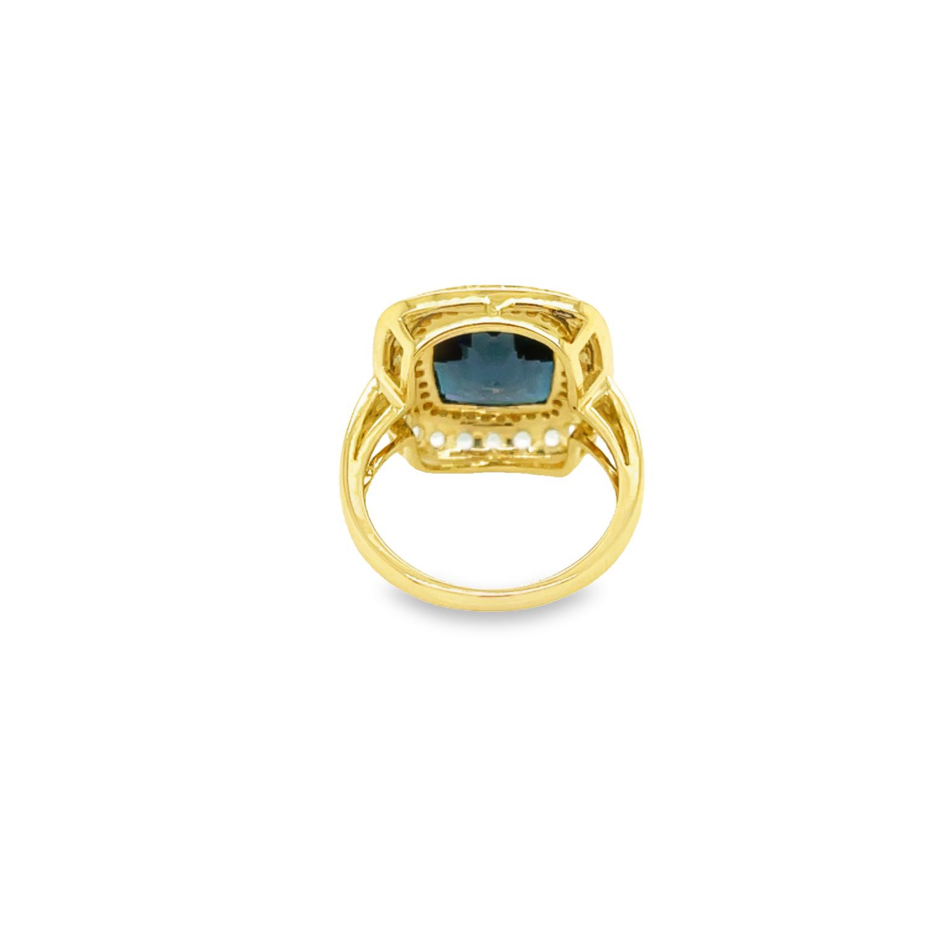 Swiss Blue Ring 9ct Yellow Gold London Blue Topaz Ring