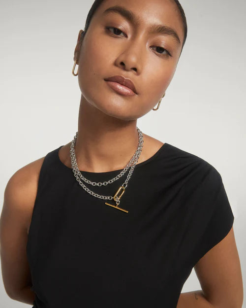 PdPaola Long Beat Chain Necklace