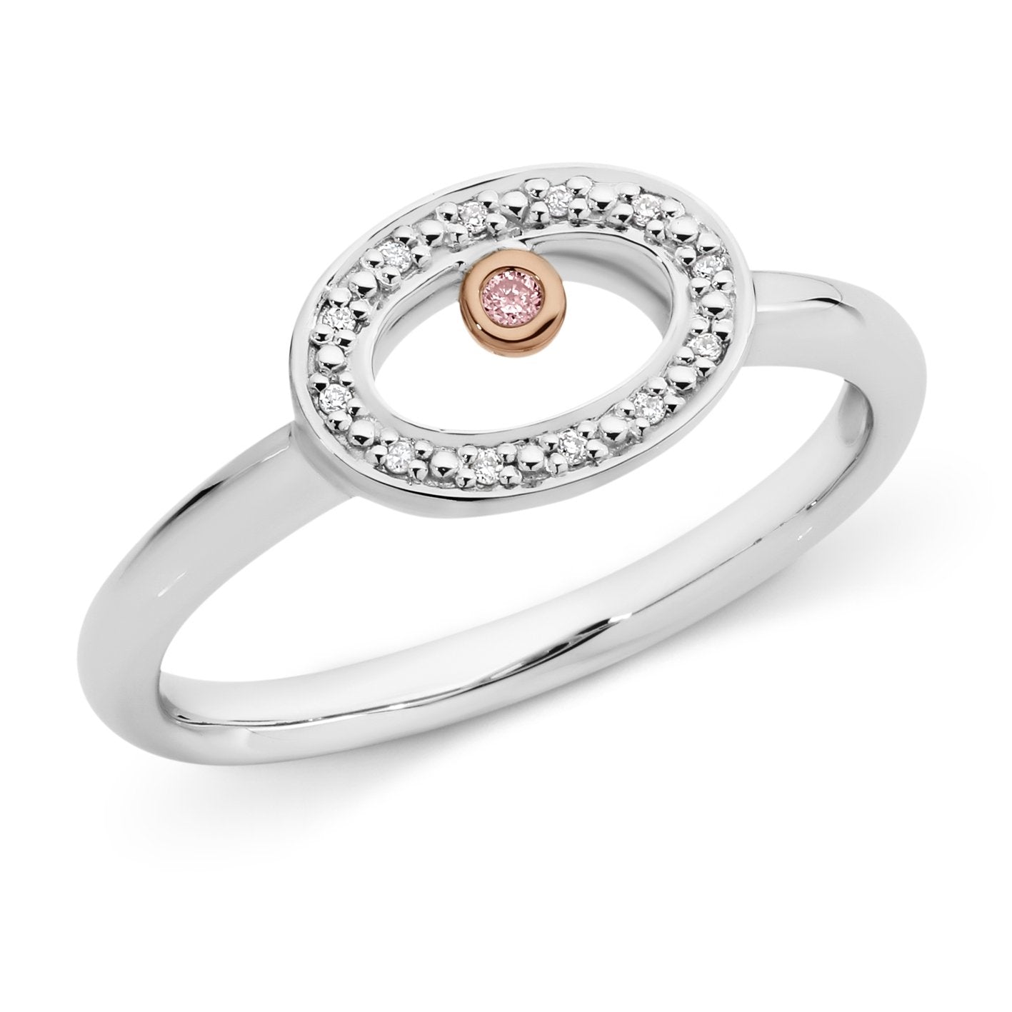 PINK CAVIAR 0.04ct Pink Diamond Ring in 9ct White & Rose Gold