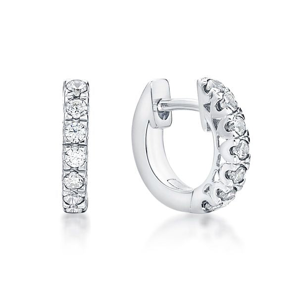 Sterling Silver Cubic Zirconia Huggie Earrings