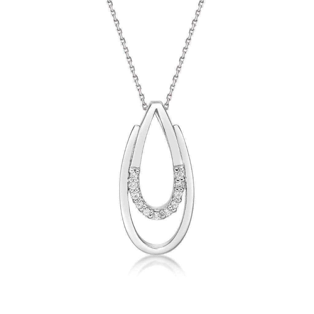 Sterling Silver Briolette Slider Pendant with Chain