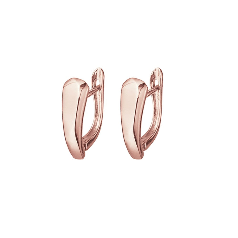 Rose Gold Plated Smooth Dome French Clip Earrings