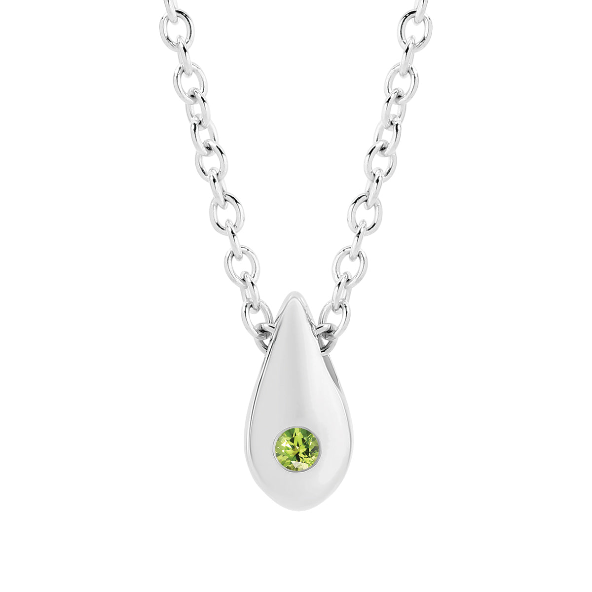 9ct White Gold Peridot Pendant