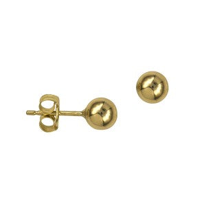 9ct Yellow Gold 5mm Heavy Ball Stud Earrings