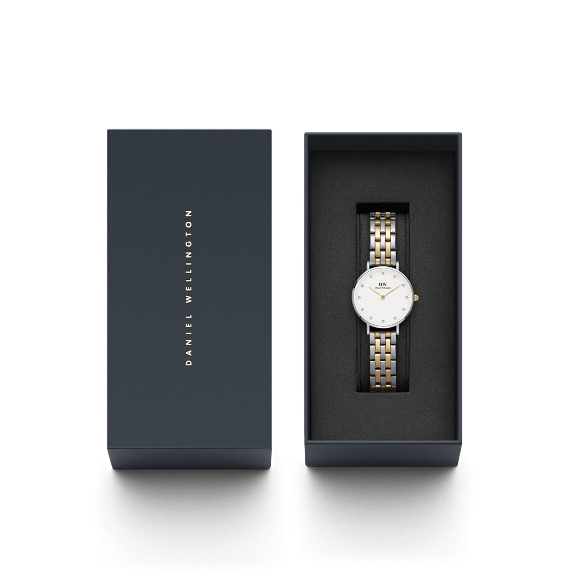 Daniel Wellington Petite Lumine 28 5-Link Gold & Silver White Watch