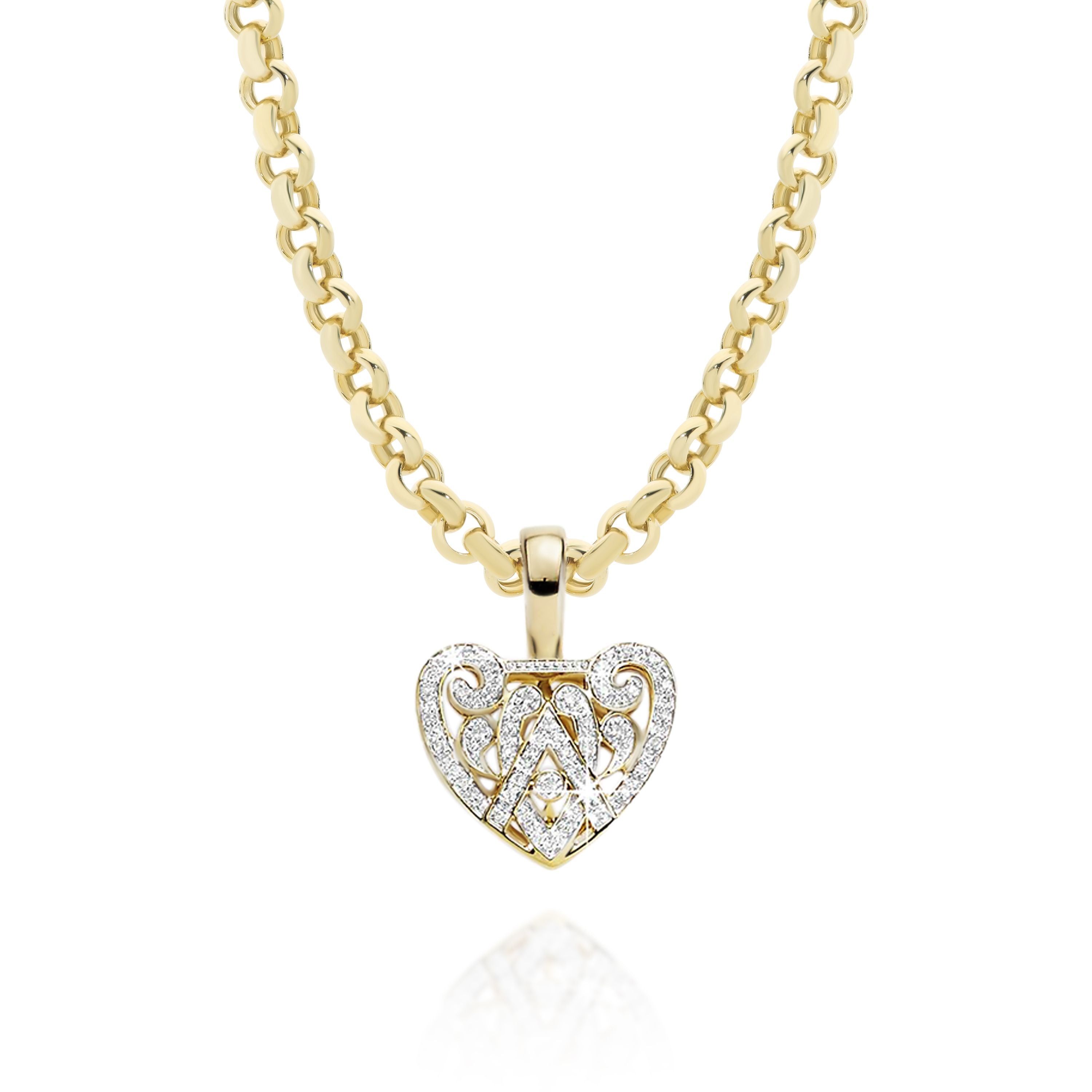 9ct Yellow Gold 0.15ct Diamond Heart Enhancer Pendant