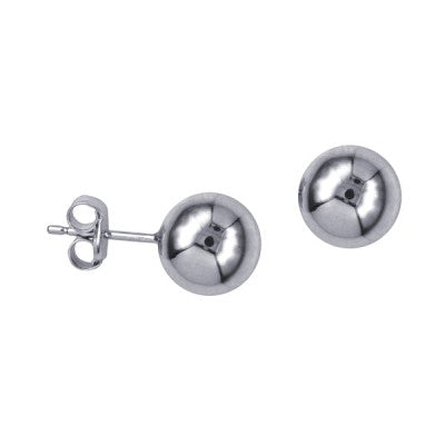 Sterling Silver 3mm - 8mm Heavy Ball Stud Earrings