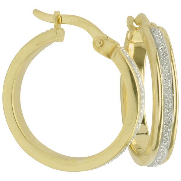 9ct and Silver Bonded Hoop Earrings