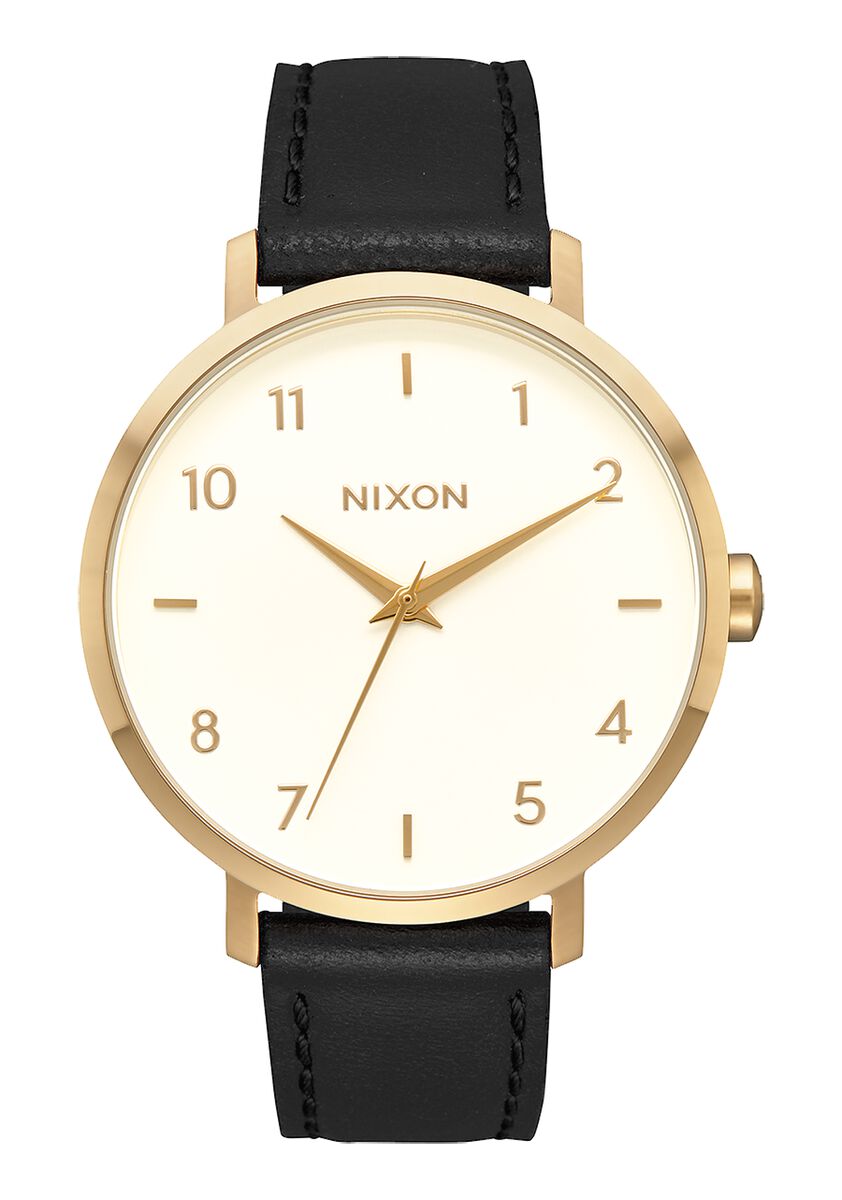 Nixon 38mm Arrow Leather Gold/Cream/Black Watch