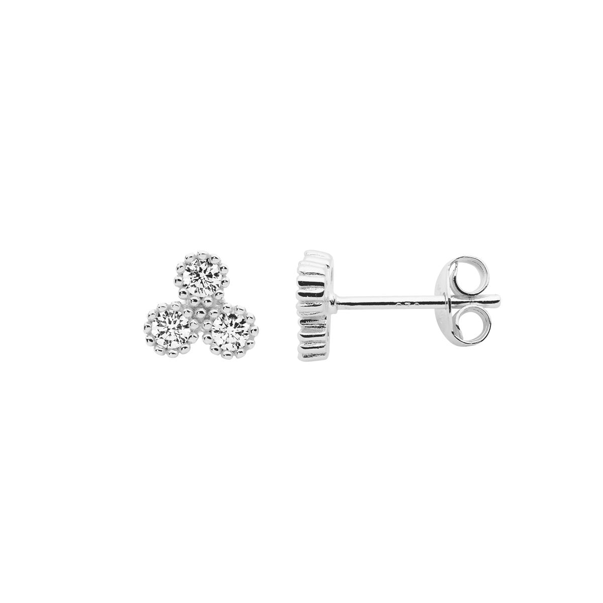 Sterling silver cubic zirconia stud earrings