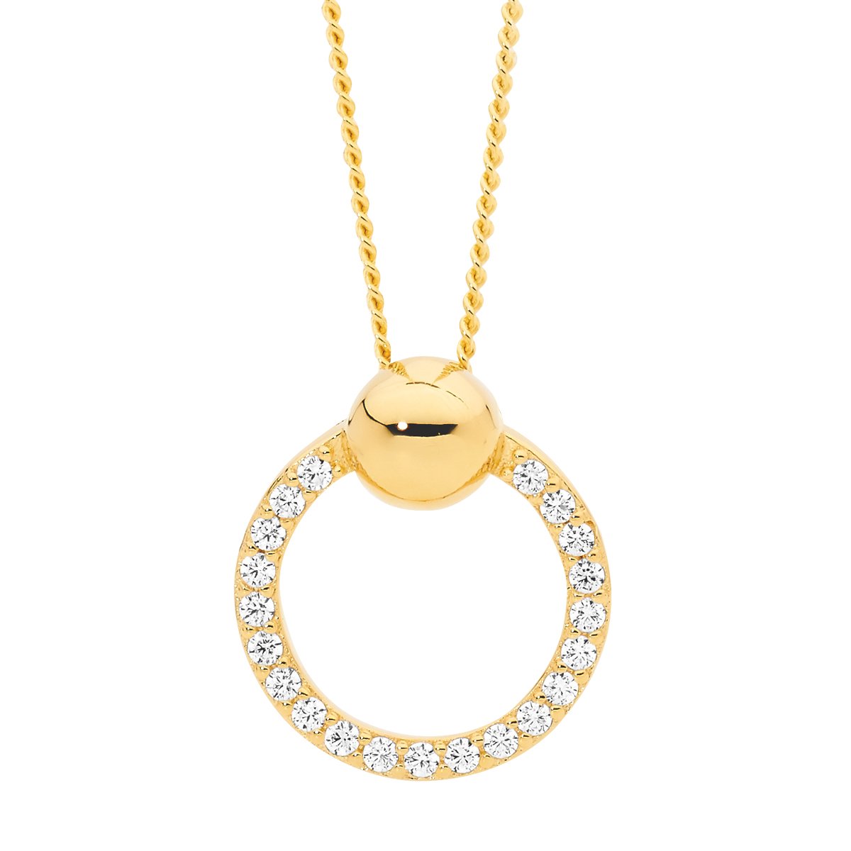 Gold plated sterling silver cubic zirconia necklet
