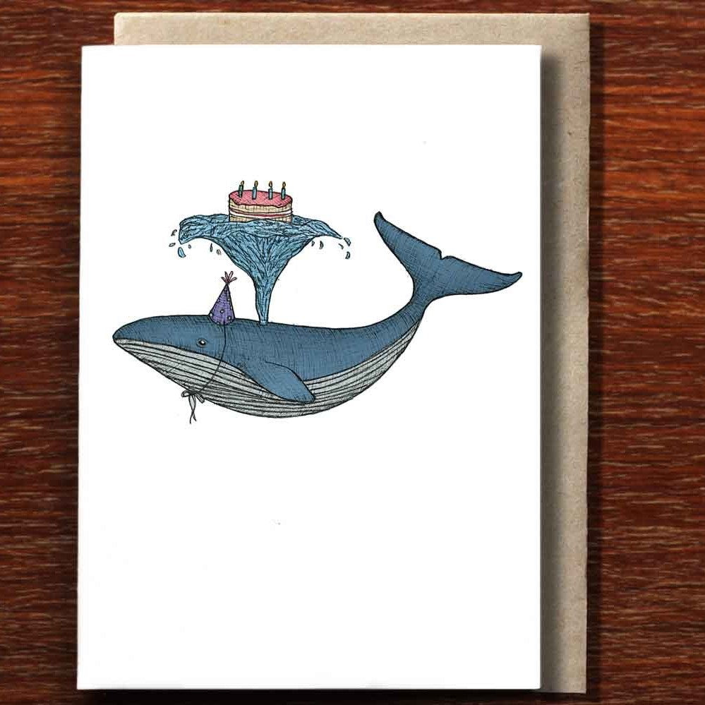 The Nonsense Maker Birthday Whale - Greeting Card