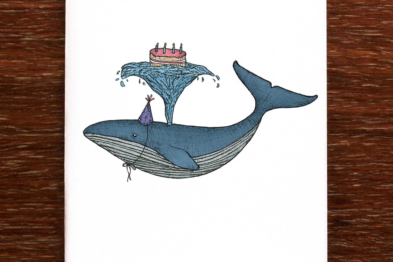 The Nonsense Maker Birthday Whale - Greeting Card