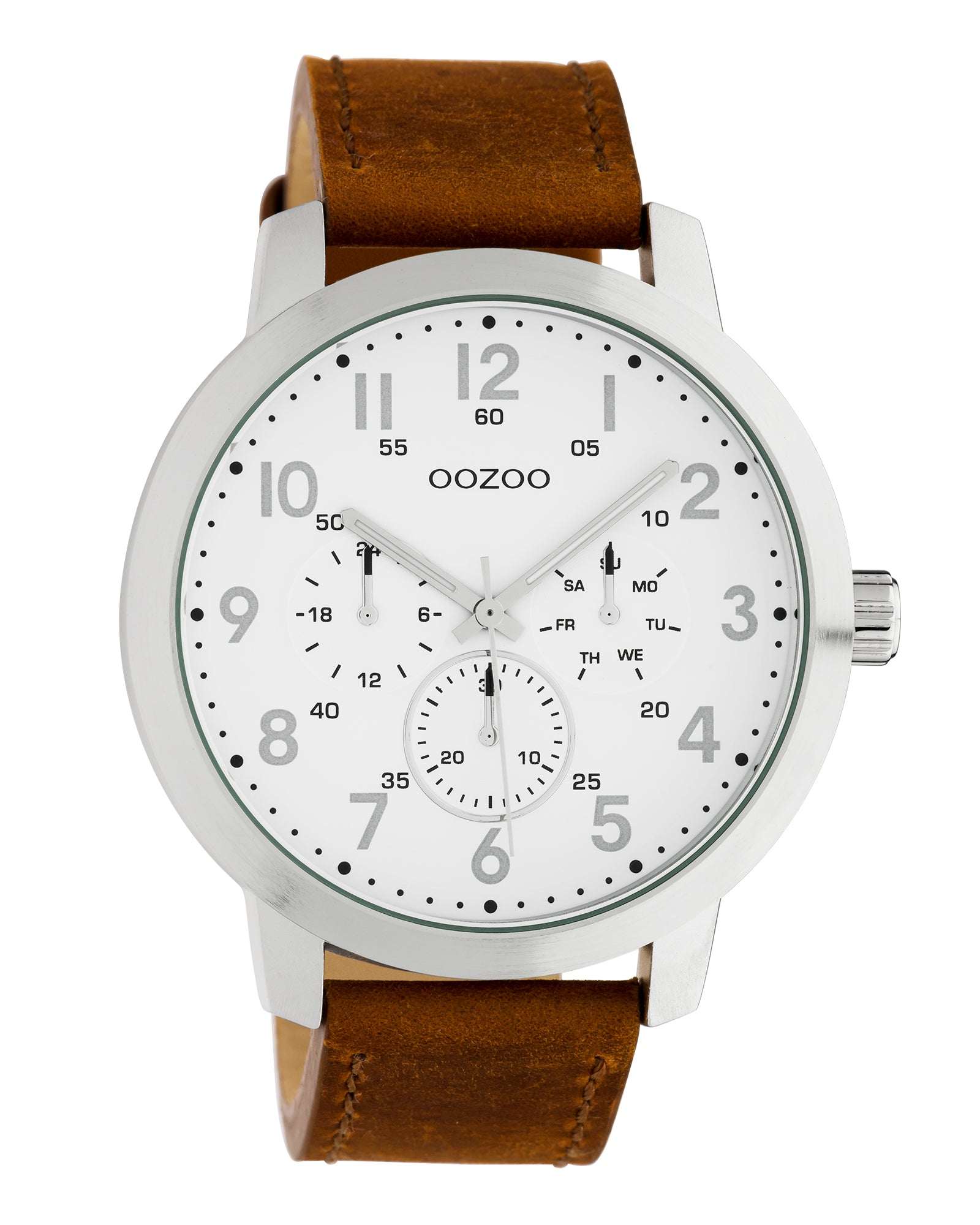 OOZOO 45mm Brown Leather Watch