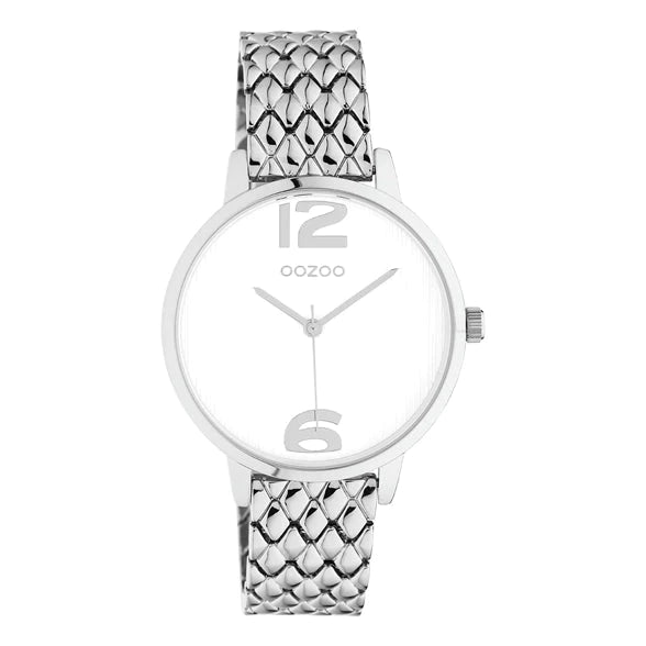 OOZOO Ladies 38mm Silver and White Watch