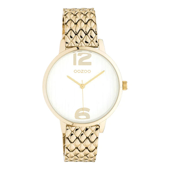OOZOO Ladies 38mm Yellow Gold and White Watch