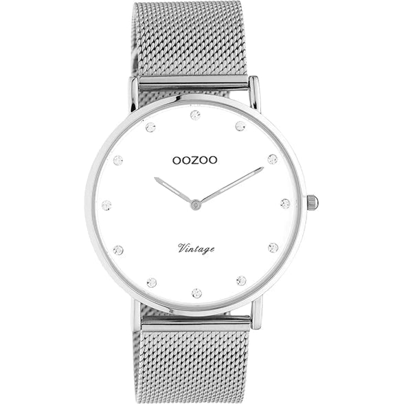 OOZOO 32/40mm Ladies Silver and Watch Mesh Watch