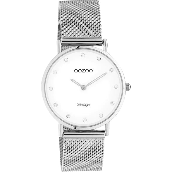 OOZOO 32/40mm Ladies Silver and Watch Mesh Watch