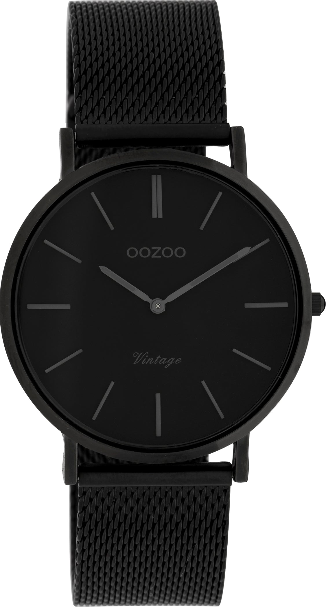 OOZOO 36mm Black/ Black Mesh Watch