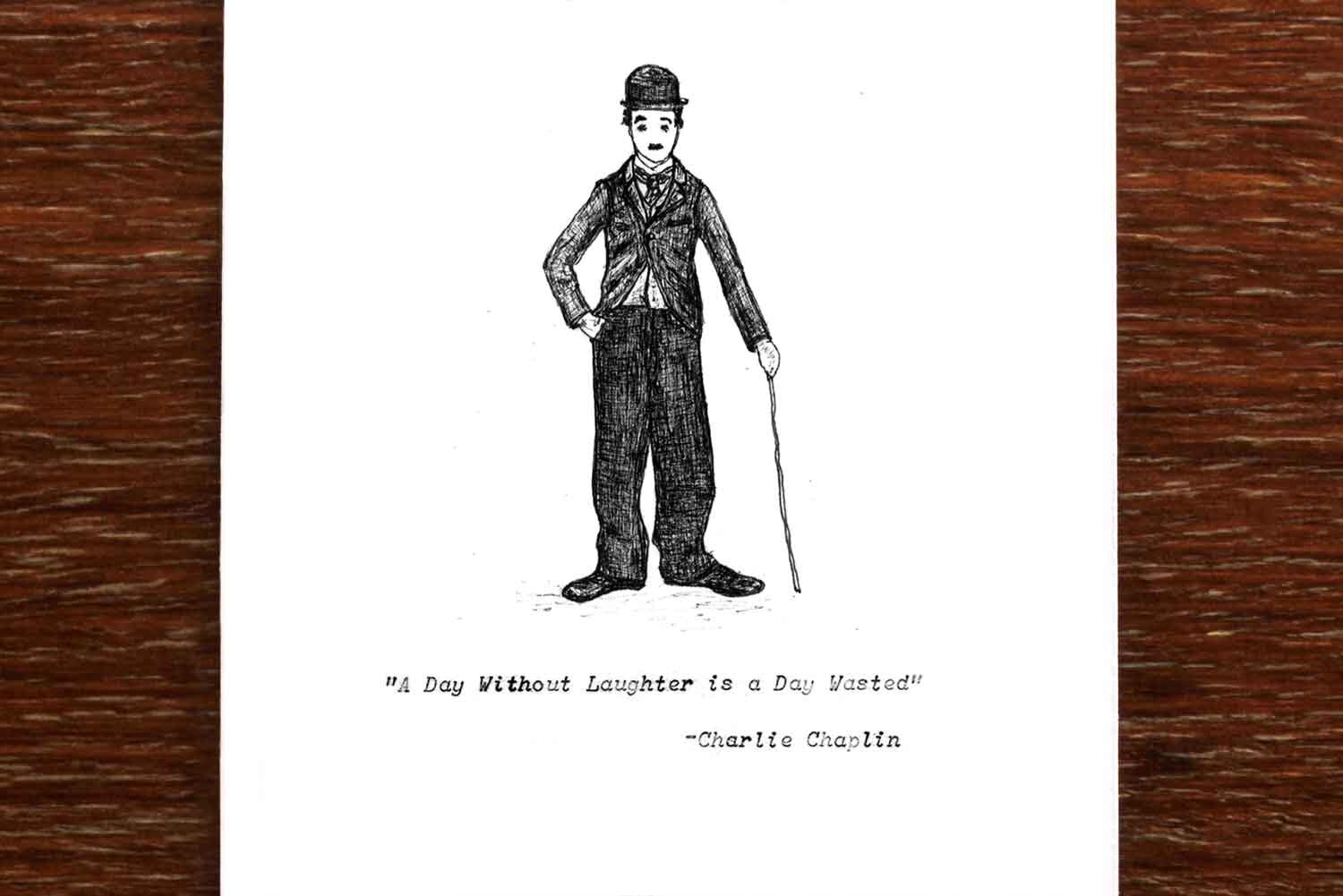 The Nonsense Maker- Charlie Chaplin A Day Without Laughter - Greeting Card