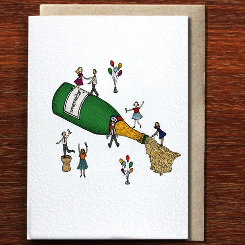 The Nonsense Maker Congratulations Champagne Party - Greeting Card