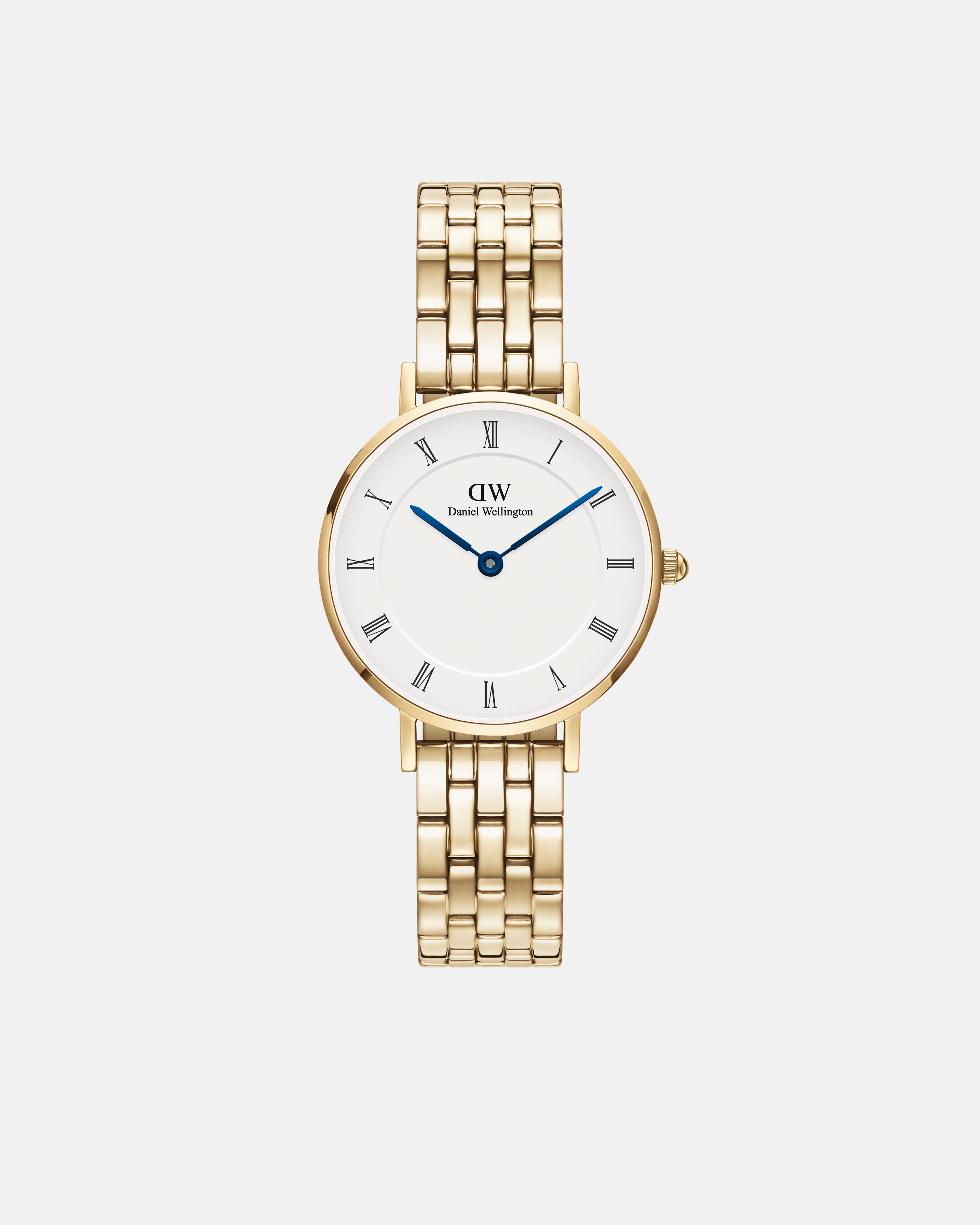 Daniel Wellington Petite Roman Numerals 28 5-Link Gold White Watch