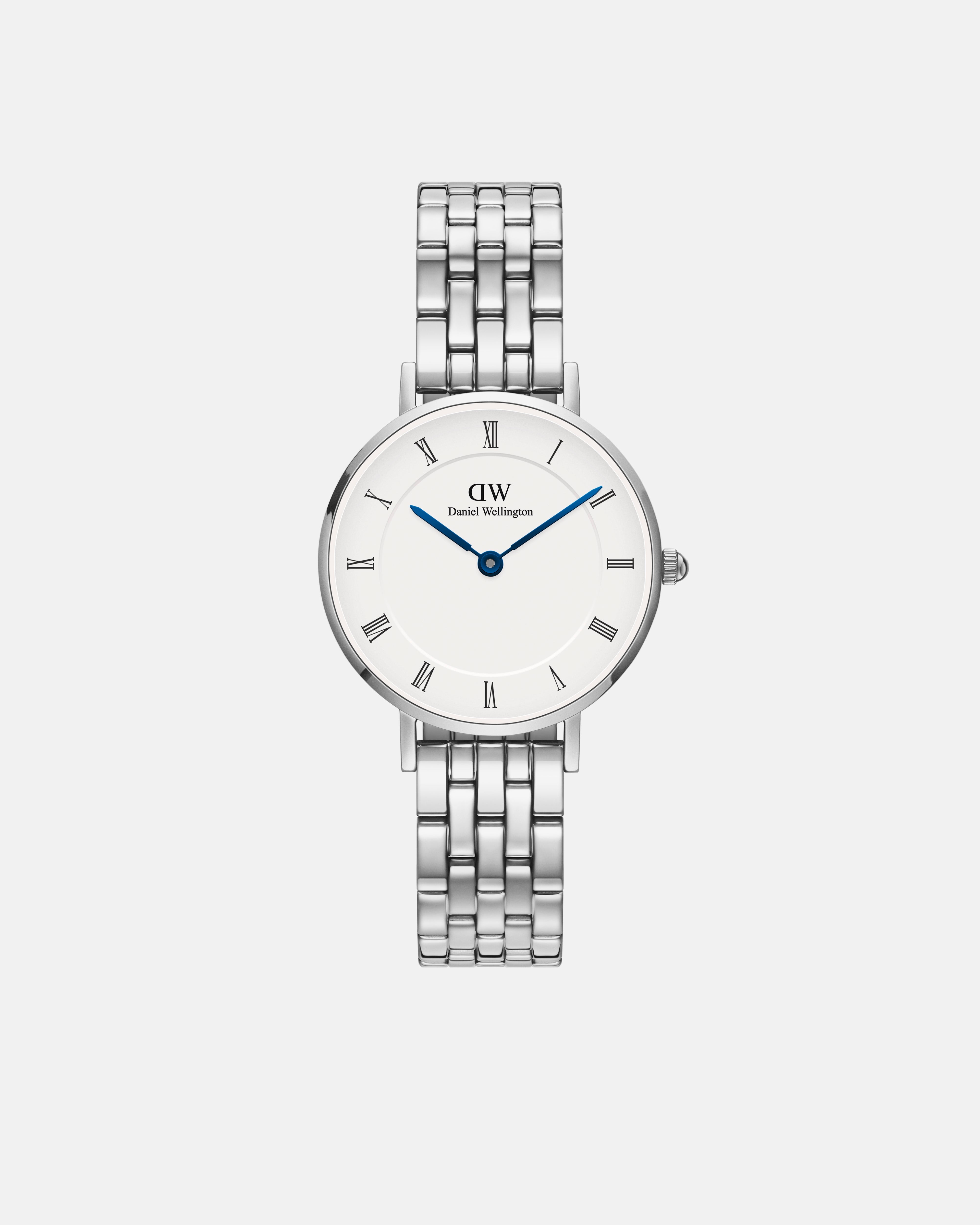 Daniel Wellington Petite Roman Numerals 28 5-Link Silver White Watch