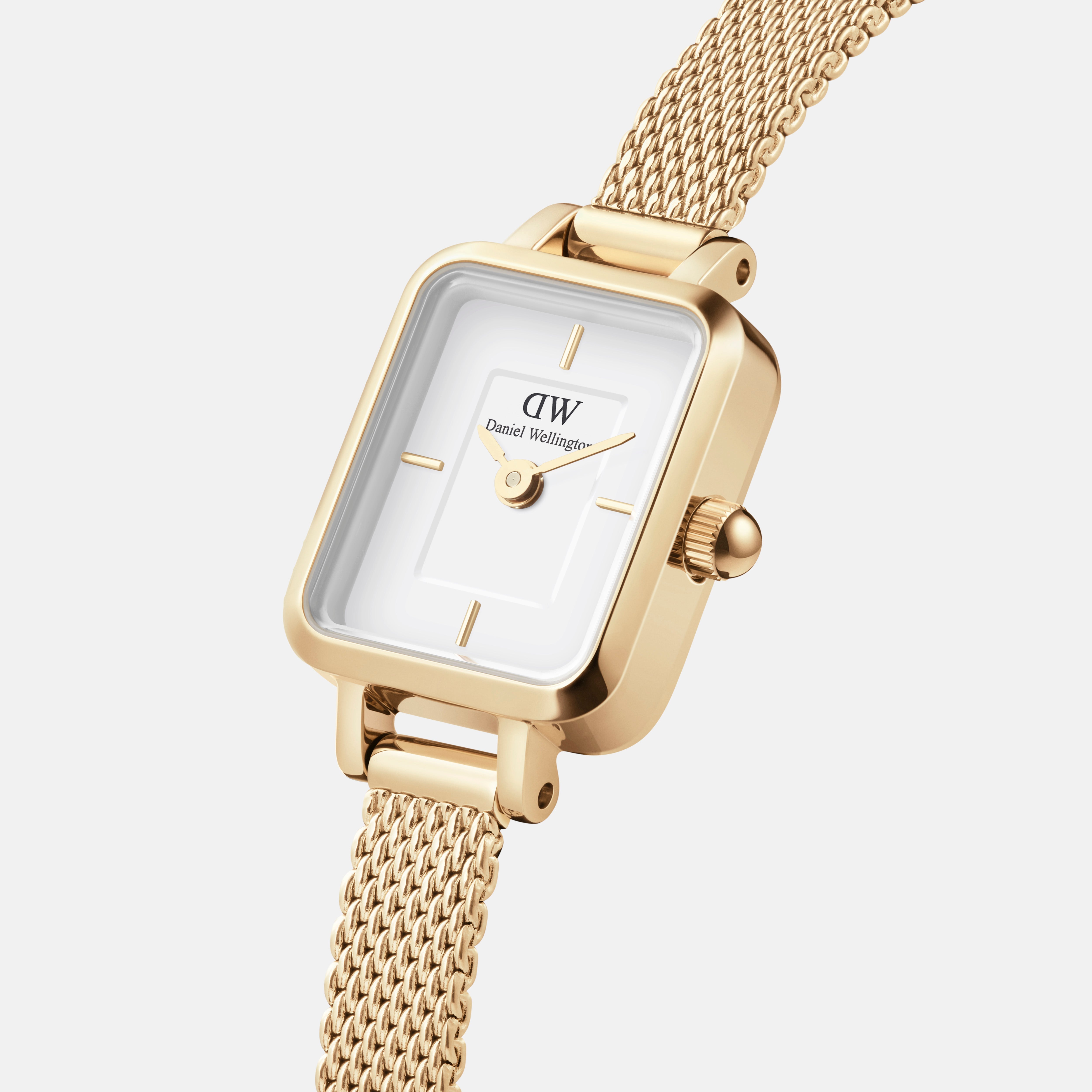 Daniel Wellington Quadro Mini 15x18 Evergold Gold White Watch
