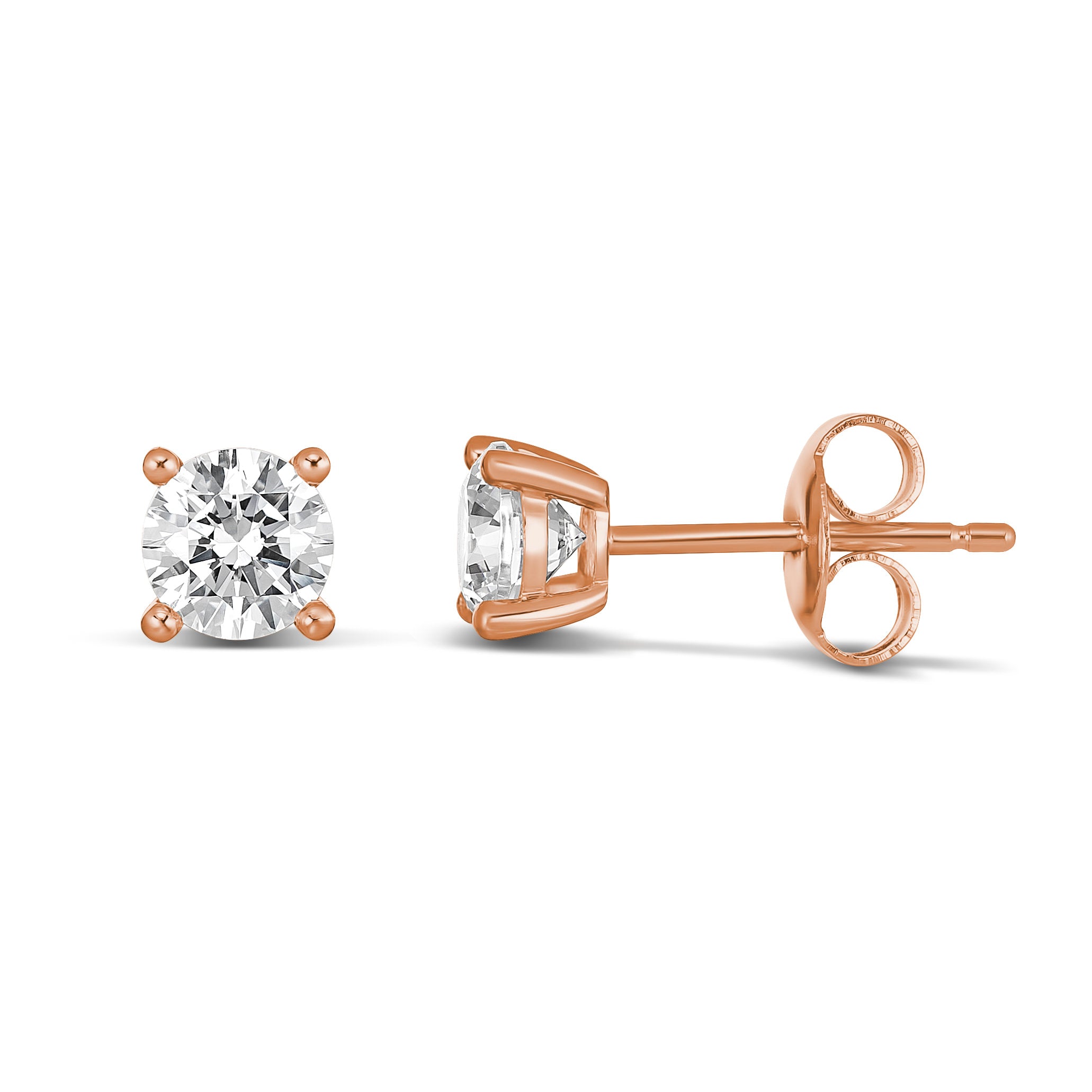 9ct Rose Gold Claw Set Evergem Stud Earrings