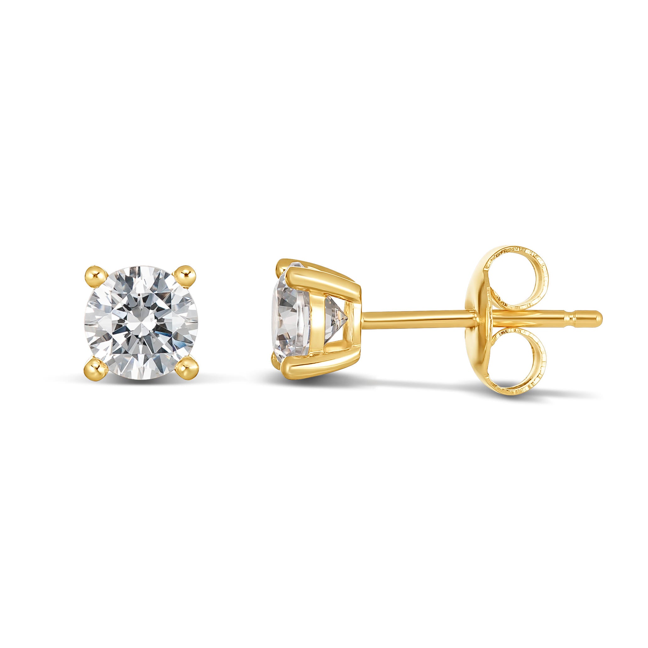 9ct Yellow Gold Claw Set Evergem Stud Earrings