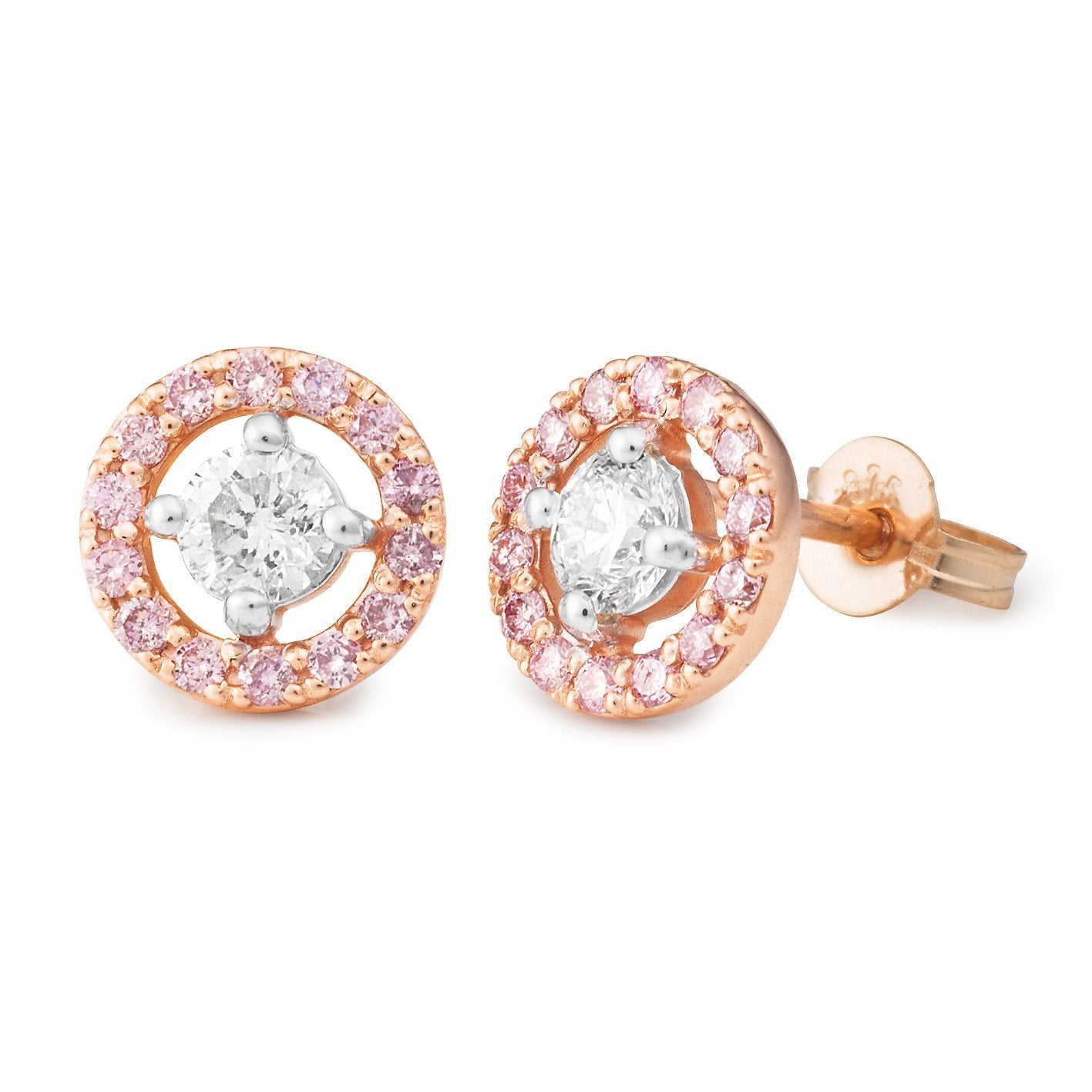 PINK CAVIAR 0.78ct Pink Diamond Earrings in 9ct Rose Gold