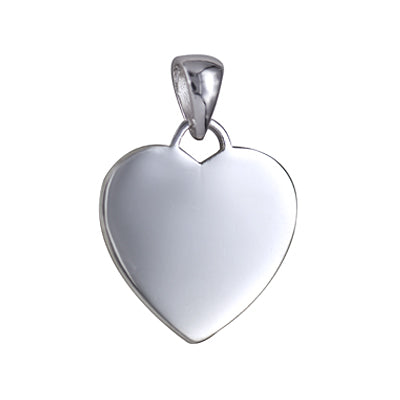 Sterling Silver Heart Shape Engraving Charm