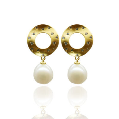 YiSu Design Gold Dew Drop Earrings