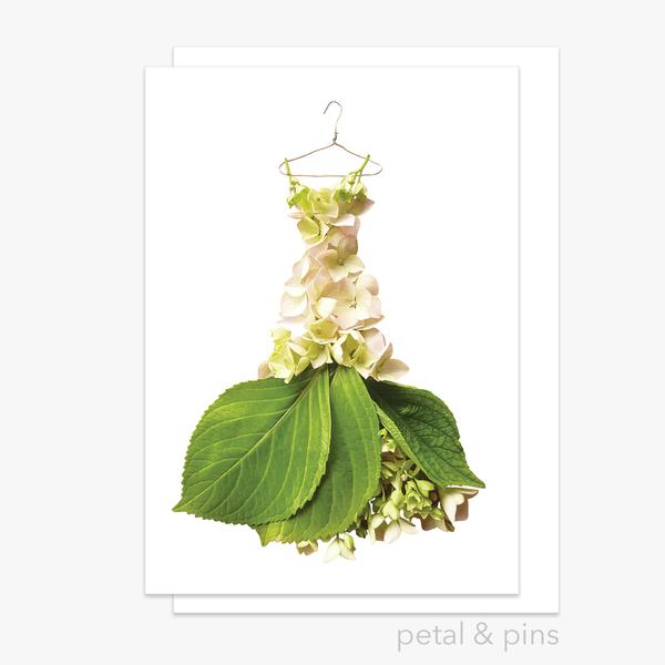 Petal & Pins Cream Hydrangea Gown Greeting Card