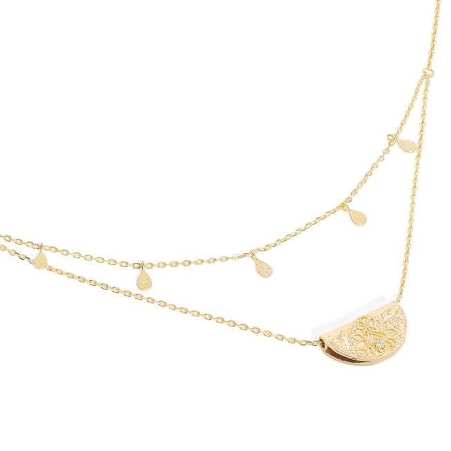 By Charlotte Gold Blessed Lotus Necklace