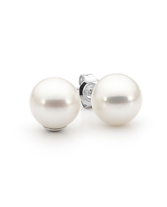 Sterling Silver White Round Fresh Water Studs