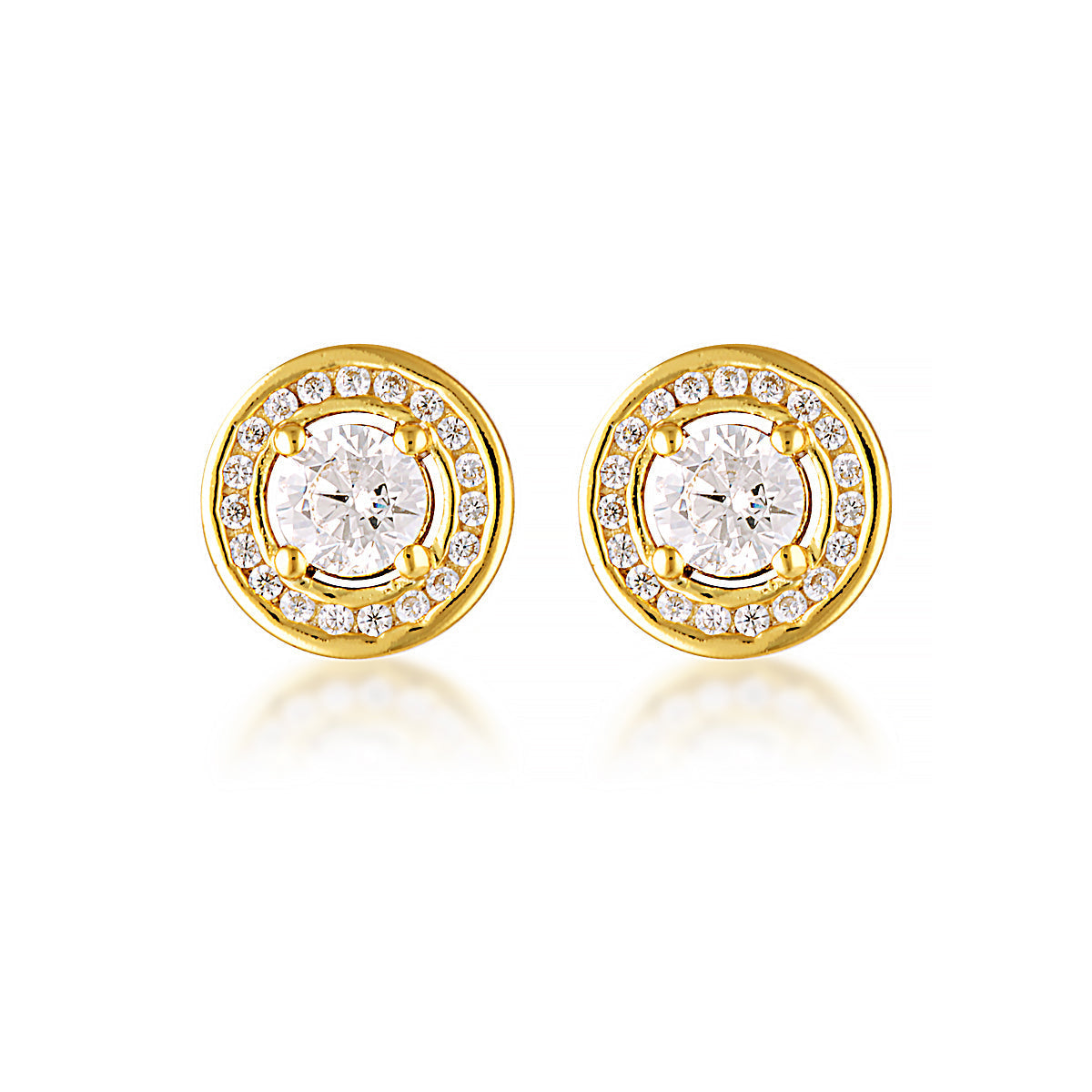 Georgini Milestone Cubic Zirconia Halo Earrings in Gold