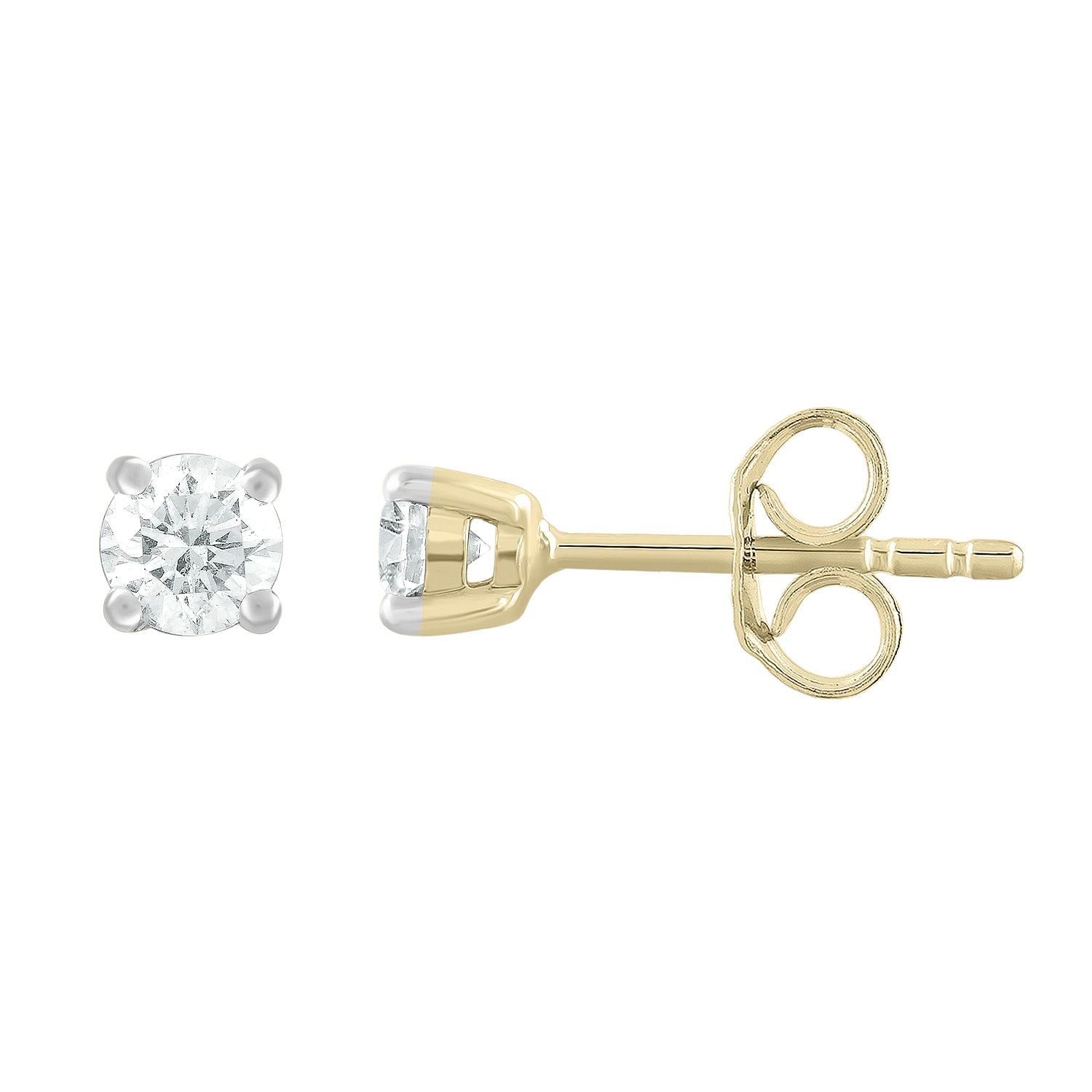9ct Yellow Gold Diamond Stud Earrings 0.35ct