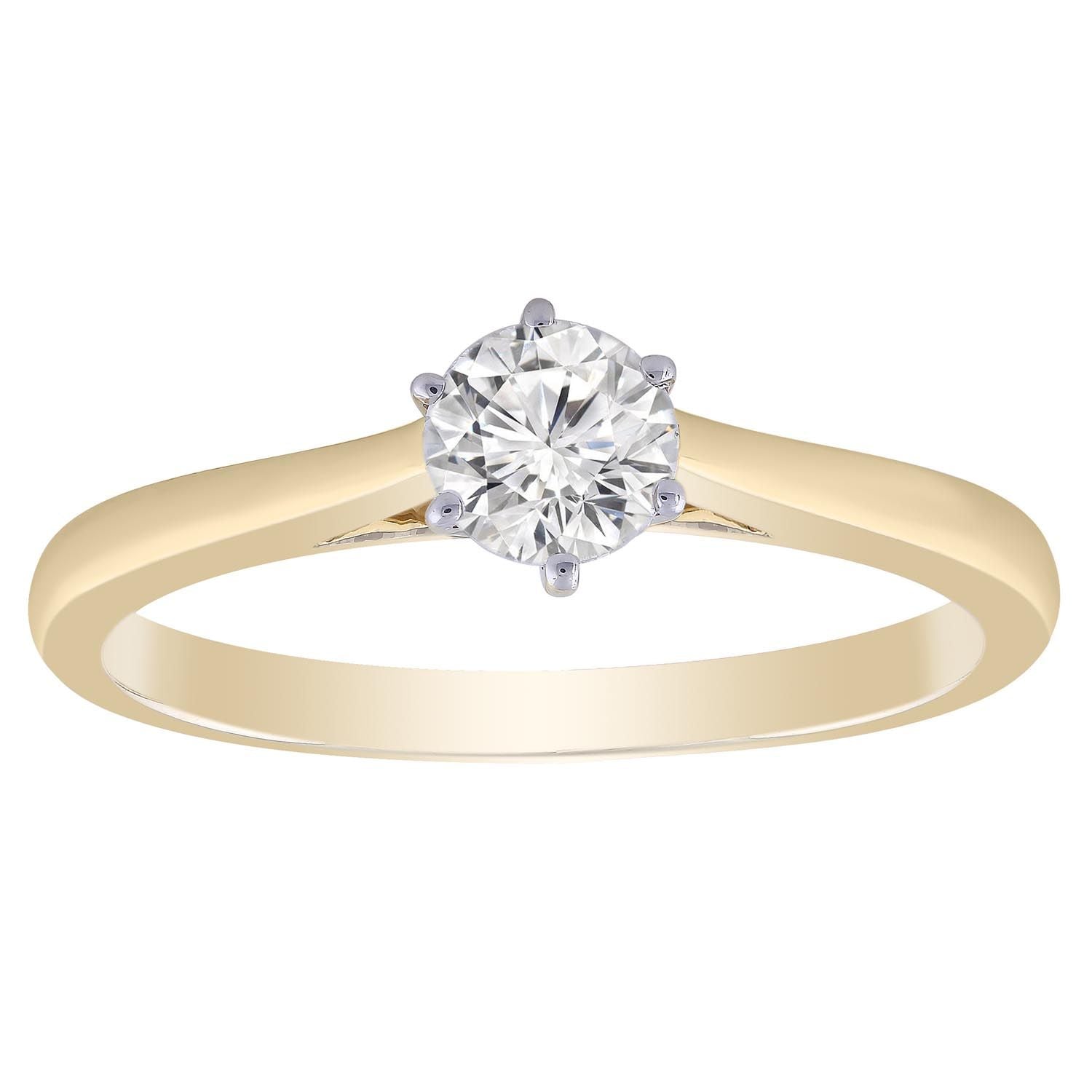 9ct Yellow Gold 0.50ct Solitaire Diamond Ring
