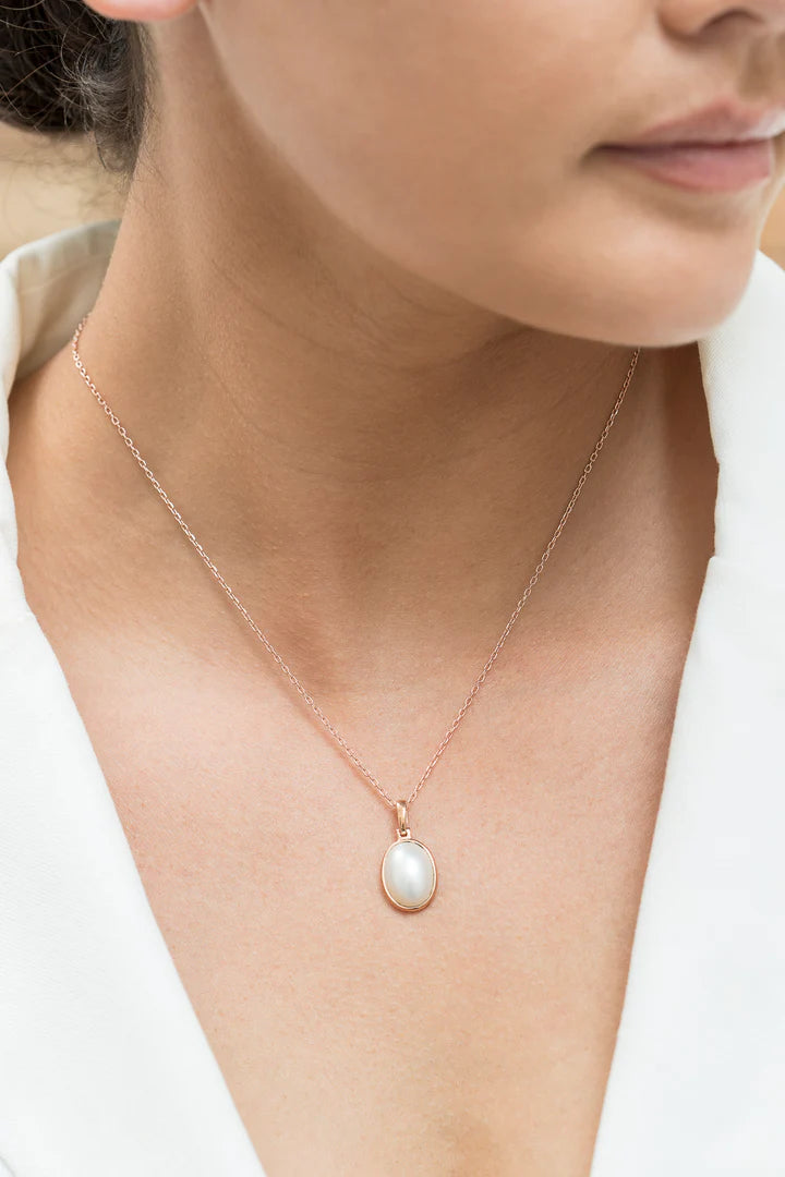 9ct Rose Gold Mabe Pearl Pendant