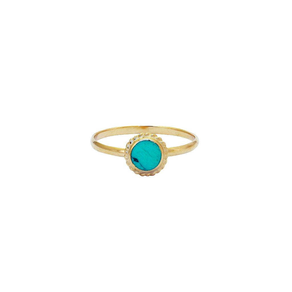 Gold Filled Turquoise Round Ring