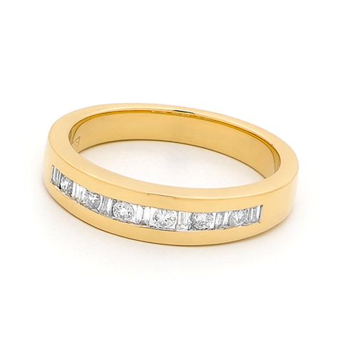 18ct Yellow Gold Channel Set Diamond Ring 0.28ct