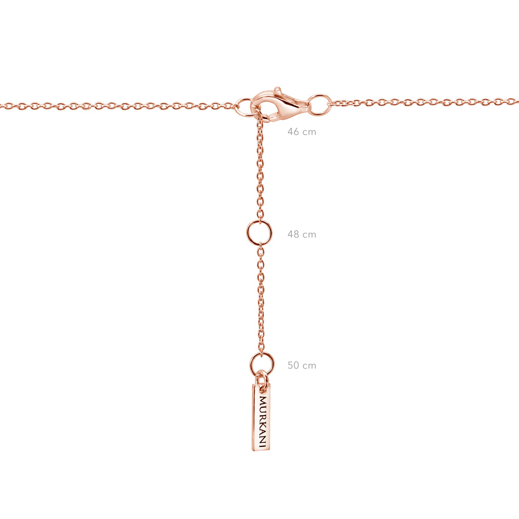 Murkani Compass Necklace with White Topaz- Rose Gold