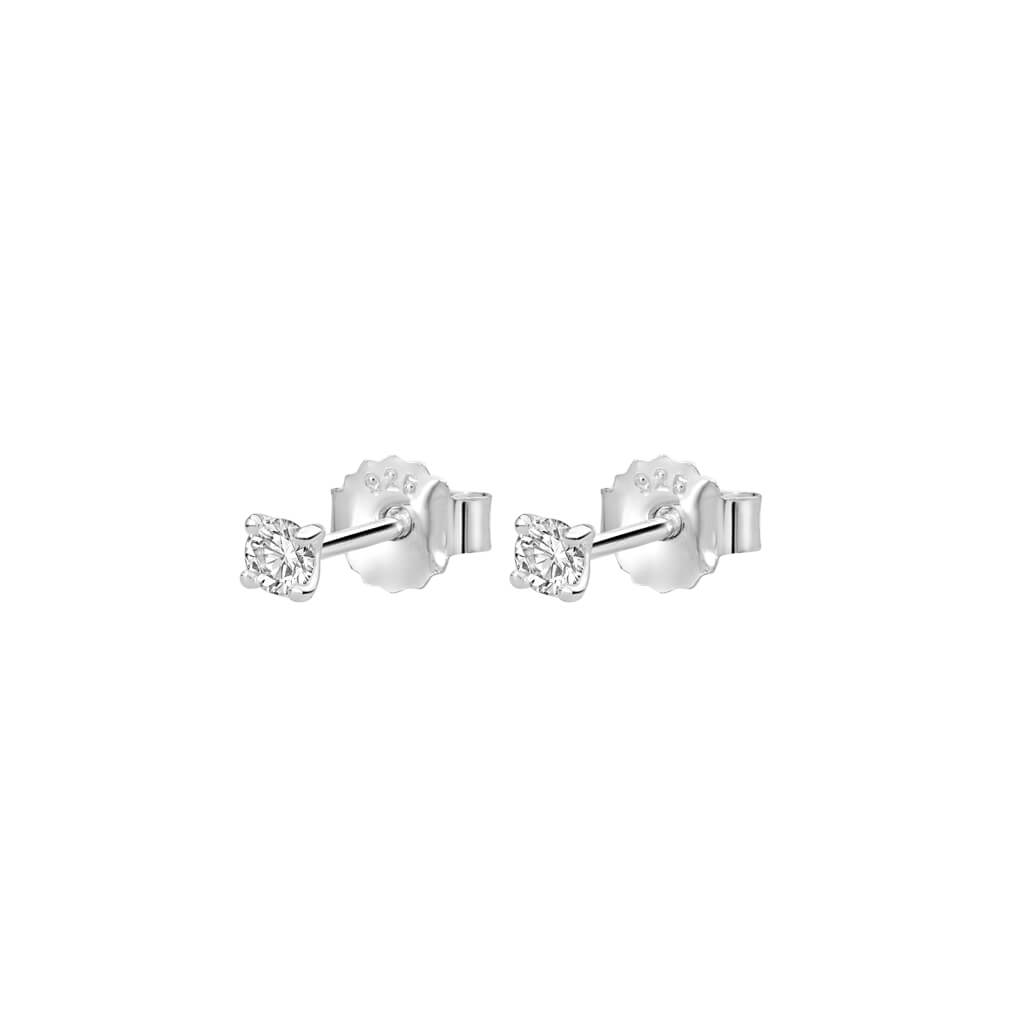 Murkani Petites 3mm White Topaz Stone Earrings Set In Sterling Silver