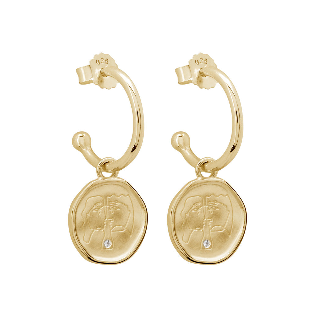 Murkani Lover Hoops Earrings in Yellow Gold Plate