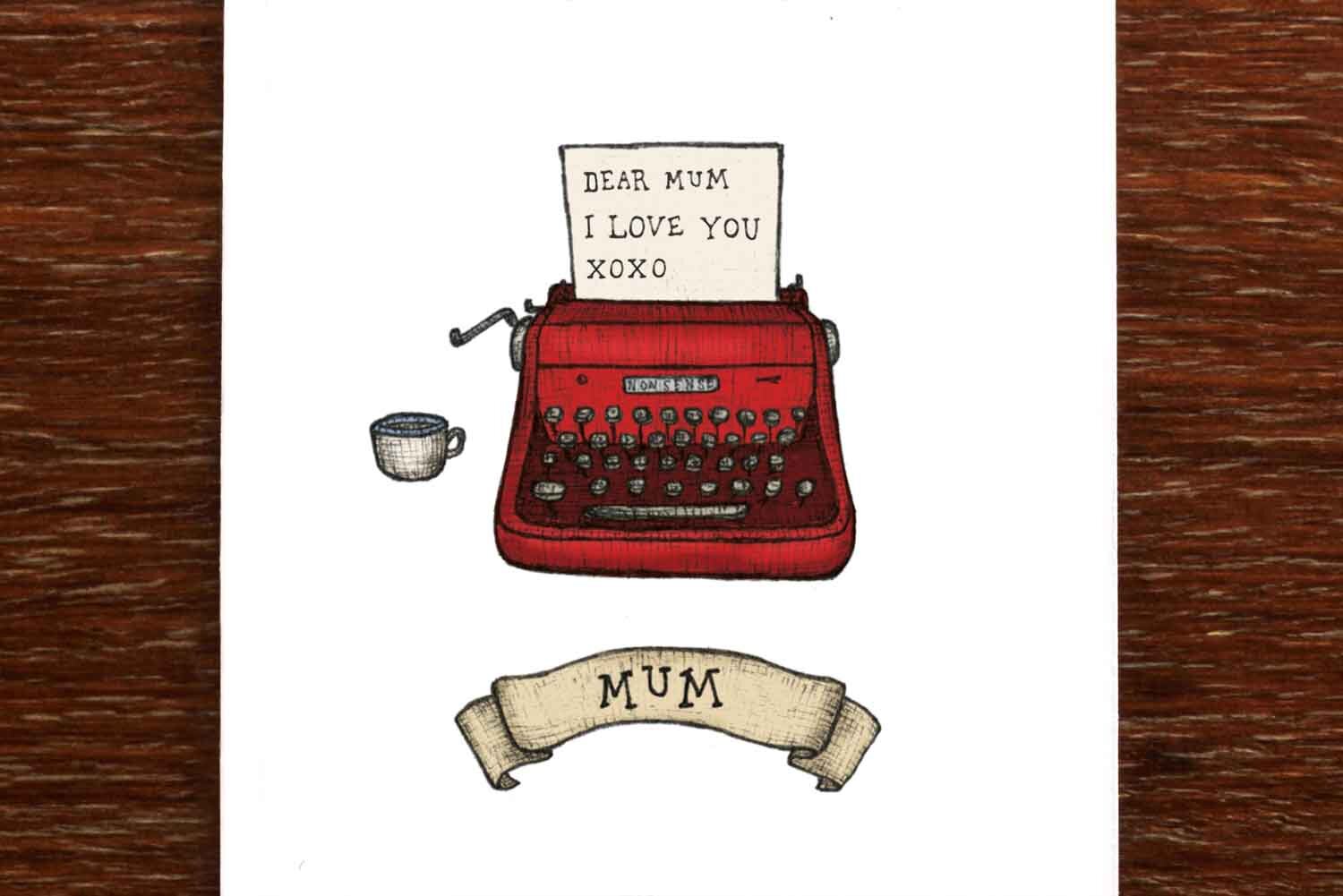 The Nonsense Maker- Mum Typewriter - Greeting Card